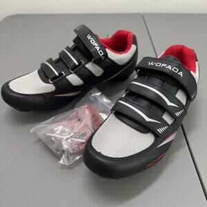 NEW Wofada Unisex Cycling Bike Shoes Women’s Size 41 Black/Grey/Red